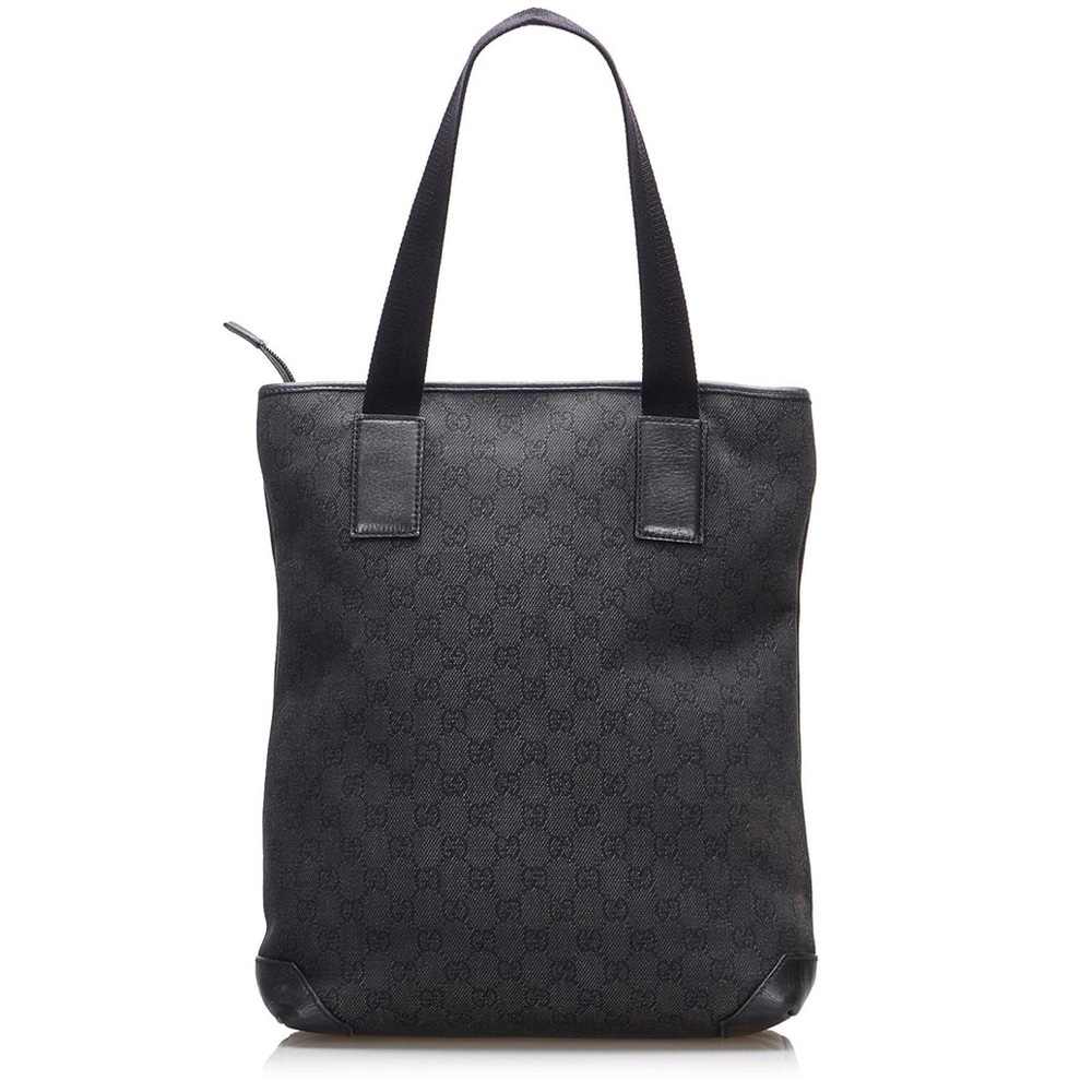 Gucci Black and Gray Monogram Tote Bag